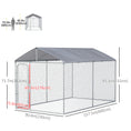 Load image into Gallery viewer, Dog Kennel Outdoor Run Fence with Roof, Steel Lock, Mesh Sidewalls for Backyard & Patio, 13.1' x 7.5' x 7.5'