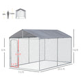 Load image into Gallery viewer, PawHut Large Dog Kennel Outside, Heavy Duty Dog Cage with Waterproof Cover, Outdoor Fence Dog Run with Galvanized Chain Link, Secure Lock, 13' x 7.5' x 7.5'
