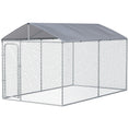Load image into Gallery viewer, Dog Kennel Outdoor Run Fence with Roof, Steel Lock, Mesh Sidewalls for Backyard & Patio, 13.1' x 7.5' x 7.5'