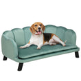 Load image into Gallery viewer, Dog Sofa for Medium, Large Dogs, Shell Shaped Pet Couch Bed with Legs, Cushion, Washable Cover - Green