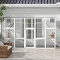 Load image into Gallery viewer, PawHut Catio Playground Cat Window Box Outside Enclosure, Outdoor Cat House with Weather Protection Roof for Multiple Kitties, Wooden Frame, Shelves & Bridges, 118" x 37.5" x 74", White