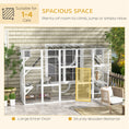 Load image into Gallery viewer, PawHut Catio Playground Cat Window Box Outside Enclosure, Outdoor Cat House with Weather Protection Roof for Multiple Kitties, Wooden Frame, Shelves & Bridges, 118" x 37.5" x 74", White