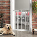 Load image into Gallery viewer, Pressure Fit Dog Stair Gate No Drilling Safety Gate Auto Close for Doorways, Hallways, 74-80cm Adjustable, 94cm Tall, White