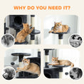 Load image into Gallery viewer, Cat Tree, 62" Multi-Level Cat Tower with Scratching Posts, 2 Condos, Hammock, Perches, Plush, Pompoms, for Indoor Kittens Playing, Resting, Sleeping, Dark Grey