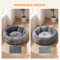 Load image into Gallery viewer, Cat Bed, Reversible Dog Pet Bed for Indoor Cats and Small Dogs, Round Bed with Supportive Bolster, Dark Grey