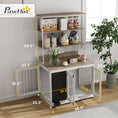 Load image into Gallery viewer, PawHut Furniture Dog Crate for Large Dogs, 39" Dog Kennel Furniture Side Table with Storage Shelf, Three Doors, Blackboard & Non-Slip Foot Pads, Dog Crate Furniture, White