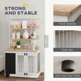 Load image into Gallery viewer, PawHut Furniture Dog Crate for Large Dogs, 39" Dog Kennel Furniture Side Table with Storage Shelf, Three Doors, Blackboard & Non-Slip Foot Pads, Dog Crate Furniture, White