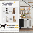 Load image into Gallery viewer, PawHut Furniture Dog Crate for Large Dogs, 39" Dog Kennel Furniture Side Table with Storage Shelf, Three Doors, Blackboard & Non-Slip Foot Pads, Dog Crate Furniture, White