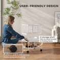 Load image into Gallery viewer, Bird Cage, Metal Parrot Cage with Rolling Stand Wheels, Acrylic Viewing Panels, Storage Shelf, Slide-out Tray, Perches, Feeders, for Budgie, Parakeet, Canary, Finch, White, 48 x 46 x 83 cm