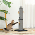 Load image into Gallery viewer, 2 in 1 Cat Scratching Post, 78cm Tall Cat Scratch Post with 3 Toy Feathers, Cat Scratcher Post for Indoor Cats and Kittens, Black