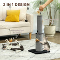 Load image into Gallery viewer, 2 in 1 Cat Scratching Post, 78cm Tall Cat Scratch Post with 3 Toy Feathers, Cat Scratcher Post for Indoor Cats and Kittens, Black
