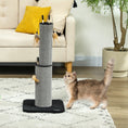 Load image into Gallery viewer, 2 in 1 Cat Scratching Post, 78cm Tall Cat Scratch Post with 3 Toy Feathers, Cat Scratcher Post for Indoor Cats and Kittens, Black