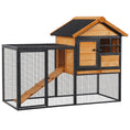 Load image into Gallery viewer, 2-Level Rabbit Hutch Bunny House with Weatherproof Asphalt Roof, Removable Tray and Ramp for Rabbits, Chickens, Ducks, Outdoor