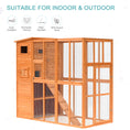 Gallery viewerに画像を読み込む, Large Catio Outdoor Cat Enclosure Weatherproof Cat House with Cat Condo, Indoor Wooden Cat Cage Pet Kennel, 77"L x 38"W x 69"H