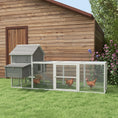 Load image into Gallery viewer, 123" Extra Large Chicken Coop, Wooden Chicken Run with Nesting Boxes, Run, Doors, Tray, Ramp for 4-6 Chickens, Rabbits, Ducks Outdoor Use, Grey