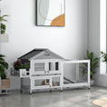 Load image into Gallery viewer, 65" Wooden Rabbit Hutch, Pet Playpen with Openable Roof, Bunny House Enclosure with Storage Box, Slide-out Tray, Ramp, for Rabbits and Small Animals, Grey