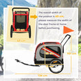 Load image into Gallery viewer, Dog Bike Trailer, 2 in 1 Foldable Pet Stroller Security Harness, Reflectors, Quick Release Wheels, Flag, for Medium Dogs, Red