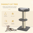 Load image into Gallery viewer, 36"H Large Cat Scratching Post for Indoor Cats, Bold Cat Tree Multi-Level Kitty Tower with Sisal Mat Scratch Rope, Cat Bed, Removable Cushion, Perch, Grey