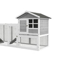 Load image into Gallery viewer, 102" 2 in 1 Wooden Rabbit Hutch Chicken Coop with Double Main House, Large Bunny House Pet Playpen Enclosure for Indoor Outdoor with Run Box, Slide-Out Tray, Ramp, for Small Animals, Grey
