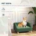Load image into Gallery viewer, PawHut Dog Sofa Bed, Dog Couch Pet Bed for Small and Medium-Sized Dogs and Cats with Washable Cushion, Anti-Slip Pads, Dark Green