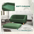 Load image into Gallery viewer, PawHut Dog Sofa Bed, Dog Couch Pet Bed for Small and Medium-Sized Dogs and Cats with Washable Cushion, Anti-Slip Pads, Dark Green