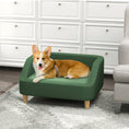 Load image into Gallery viewer, PawHut Dog Sofa Bed, Dog Couch Pet Bed for Small and Medium-Sized Dogs and Cats with Washable Cushion, Anti-Slip Pads, Dark Green