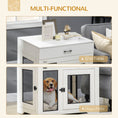 Load image into Gallery viewer, PawHut Dog Crate Furniture with Soft Water-Resistant Cushion, Dog Kennel End Table with Drawer, Puppy Crate for Small Dogs Indoor with 2 Doors, White