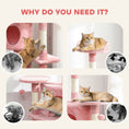 Load image into Gallery viewer, Cat Tree, 62" Multi-Level Cat Tower with Scratching Posts, 2 Condos, Hammock, Perches, Plush, Pompoms, for Indoor Kittens Playing, Resting, Sleeping, Pink