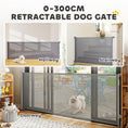Load image into Gallery viewer, Retractable Stair Gate for Dogs, Pet Gate, Extends to 300 cm Wide & 104 cm Tall, One Handed Operation, for Stairs, Hallways, Doorways, Indoor and Outdoor, Grey
