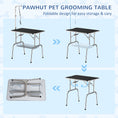 Charger l'image dans la visionneuse de la galerie, 36" Dog Grooming Table with Adjustable Grooming Arm, Foldable Pet Grooming Table for Dogs with Storage Shelf, Noose, Black