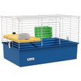 Load image into Gallery viewer, Guinea Pig Cage Chinchillas Rabbit Small Animal Cage with Ramp, Dish, Water Bottle, 71 x 46 x 47cm, Blue