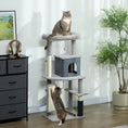 Load image into Gallery viewer, Cat Tree for Indoor Cats, 132cm Cat Tower with Scratching Posts and Pad, Cat Bed, Cat House, Jumping Platform, Grooming Brush, Toy Balls, Anti-Tip Kit, Cat Climbing Frame, Light Grey