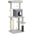 Load image into Gallery viewer, Cat Tree for Indoor Cats, 132cm Cat Tower with Scratching Posts and Pad, Cat Bed, Cat House, Jumping Platform, Grooming Brush, Toy Balls, Anti-Tip Kit, Cat Climbing Frame, Light Grey