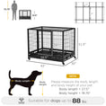 Load image into Gallery viewer, PawHut 43" Heavy Duty Dog Crate, Indestructible Dog Cage Kennel with Removable Tray, Lockable Wheels and Double Door, for Large and Extra Large Dogs, Black
