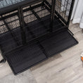 Load image into Gallery viewer, PawHut 43" Heavy Duty Dog Crate, Indestructible Dog Cage Kennel with Removable Tray, Lockable Wheels and Double Door, for Large and Extra Large Dogs, Black