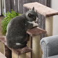 Load image into Gallery viewer, PawHut 4 Levels Cat Steps, Pet Stairs Carpeted Ladder, Kitten Tree Climber with Scratching Posts, Hanging Play Ball, Side Step, for High Bed, Sofa, Brown