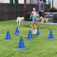 Load image into Gallery viewer, Dog Agility Equipment Set, Portable Pet Jump Training Kit for Six Cones, Six Poles with Carry Bag, Three-Piece Adjustable Height Jumping Obstacles, Blue