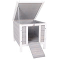 Load image into Gallery viewer, Small Wooden Rabbit Hutch Bunny Cage Guinea Pig Cage Duck House Dog House with Openable & Waterproof Roof, for Rabbits, Chickens, Ducks, Gray