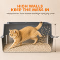 Load image into Gallery viewer, 2 Pack XL Stainless Steel Litter Box, Extra Large Metal Cat Litter Box High Sided for Big and Multiple Cats, Semi-Enclosed with Tracking Step, Stainless Steel Scoops, Anti-Urine Leakage