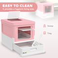 Load image into Gallery viewer, Cat Litter Tray with Hood Enclosed Cat Litter Box Pet Toilet w/ Lid, Scoop, Front Entry, 47.5 x 35.5 x 36.7cm - Pink