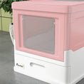 Load image into Gallery viewer, Cat Litter Tray with Hood Enclosed Cat Litter Box Pet Toilet w/ Lid, Scoop, Front Entry, 47.5 x 35.5 x 36.7cm - Pink