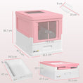 Load image into Gallery viewer, Cat Litter Tray with Hood Enclosed Cat Litter Box Pet Toilet w/ Lid, Scoop, Front Entry, 47.5 x 35.5 x 36.7cm - Pink