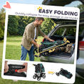 Load image into Gallery viewer, Dog Stroller for Small Dogs, 3 Wheel Foldable Pet Stroller with 12" Rubber Wheels, Mesh Window, One-Foot Brake, Storage Basket and Cup Holder, Up to 22 LBS, Dark Green