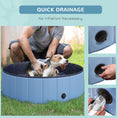 Load image into Gallery viewer, Dog Paddling Pool, Foldable Dog Pool, Leakproof & Hard Plastic, Portable Pet Bathtub with Non-Slip Base & Drainage Hole, for Indoors, Outdoors, Garden, Patio, 100 x 30 cm, Blue