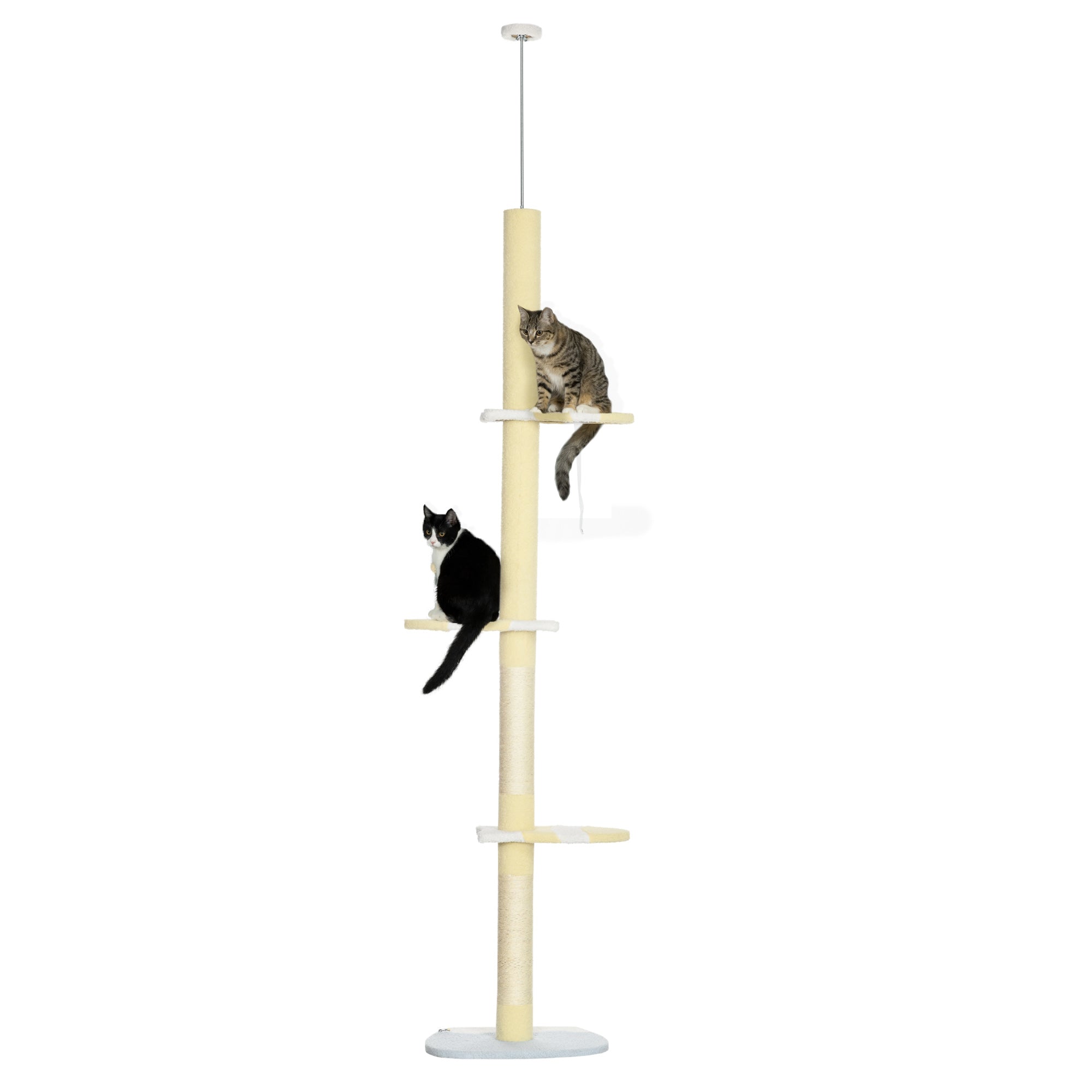 PawHut Tall Adjustable Cat Tree with Plush Perches & Scratching Posts