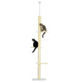 Load image into Gallery viewer, PawHut 4-Tier Tall Cat Tower, Floor to Ceiling Cat Tree, Height Adjustable 87 - 103 Inch with Plush Platforms, Sisal Scratching Posts, Toy Ball for Indoor Cats, Yellow