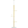 Load image into Gallery viewer, PawHut 4-Tier Tall Cat Tower, Floor to Ceiling Cat Tree, Height Adjustable 87 - 103 Inch with Plush Platforms, Sisal Scratching Posts, Toy Ball for Indoor Cats, Yellow