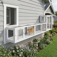 Load image into Gallery viewer, Outdoor Cat Tunnel with Extendable Design, 79" L Wooden Cat Run with Weather Protection, Connecting Inside and Outside, for Deck Patios, Balconies, White