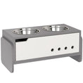 Load image into Gallery viewer, Raised Dog Bowls with Stand, 3 Height Adjustable Dog Feeding Storage Station with Slow Feeder Mat, 2 x 2000mL Stainless Steel Bowls for Medium to Extra Large Dogs - Grey