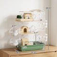 Load image into Gallery viewer, 15 in 1 Acrylic Hamster Cage, 3 Tiers Large Gerbil Cage with 3 Huts, 2 Water Bottles, 2 Dishes, Running Wheel and External Bathrooms for Pet Mice, Dwarf Hamster, 13.4" L x 9.8" W x 20.5" H